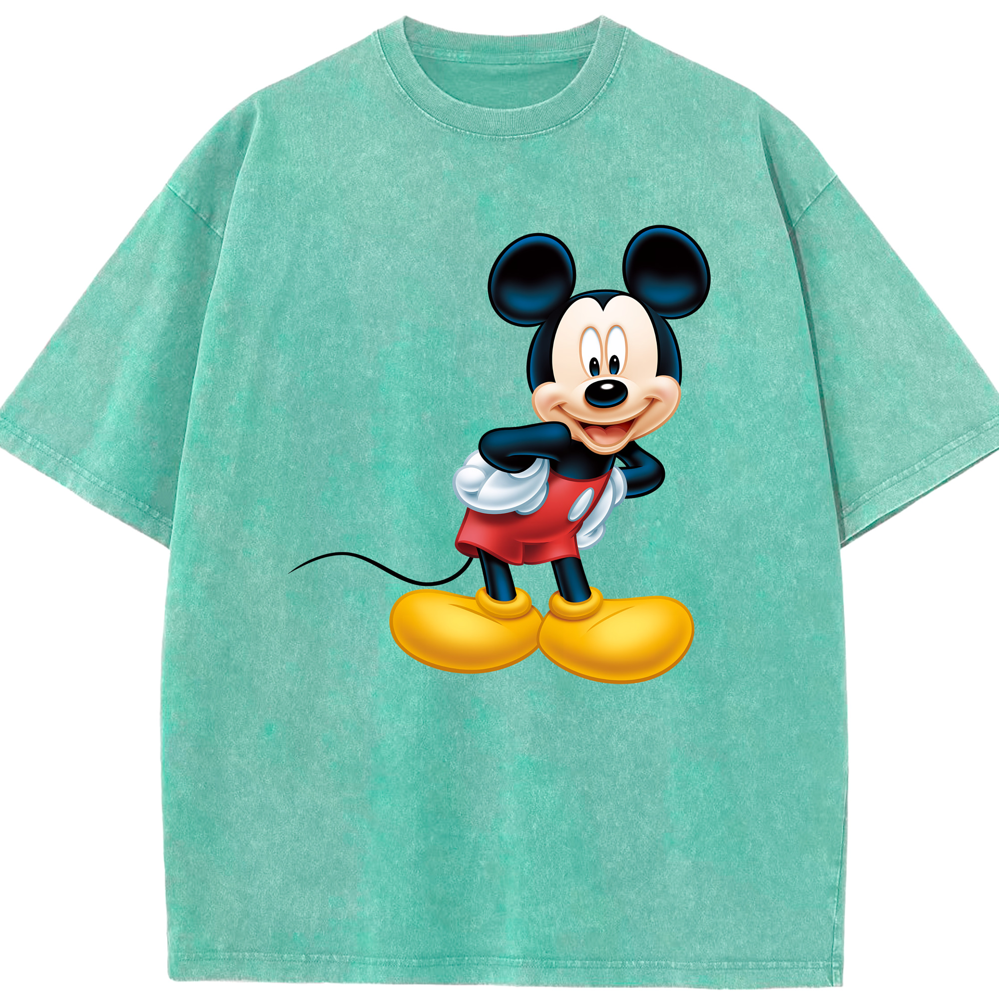 （画像用） ミッキーマウス Mickey Mouse 綿100% ヴィンテージ風 半袖Tシャツ（フロントプリント）